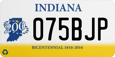 IN license plate 075BJP