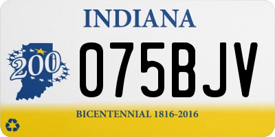 IN license plate 075BJV