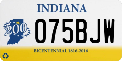 IN license plate 075BJW