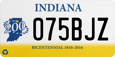 IN license plate 075BJZ