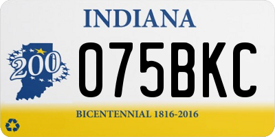 IN license plate 075BKC