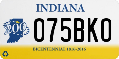 IN license plate 075BKO