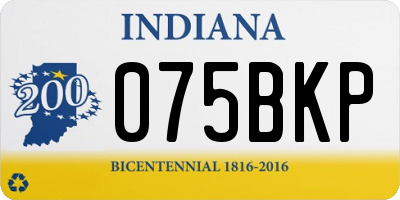 IN license plate 075BKP