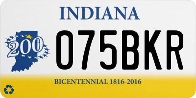 IN license plate 075BKR
