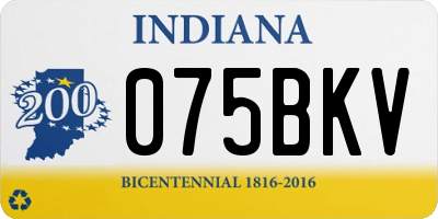 IN license plate 075BKV
