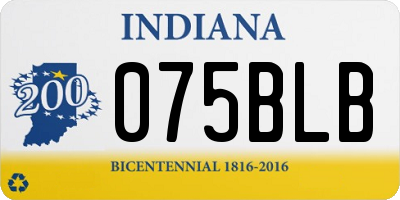IN license plate 075BLB