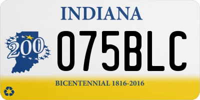 IN license plate 075BLC