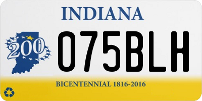 IN license plate 075BLH