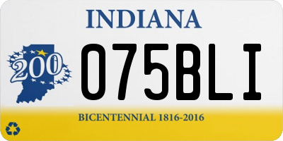 IN license plate 075BLI