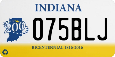 IN license plate 075BLJ