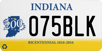 IN license plate 075BLK