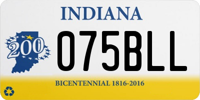 IN license plate 075BLL