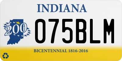 IN license plate 075BLM