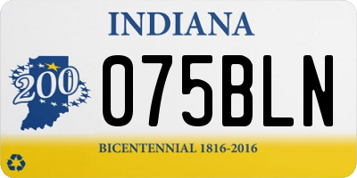 IN license plate 075BLN