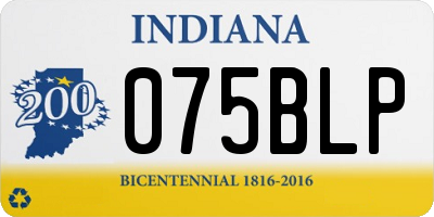 IN license plate 075BLP