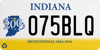 IN license plate 075BLQ