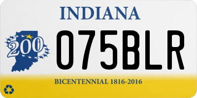 IN license plate 075BLR