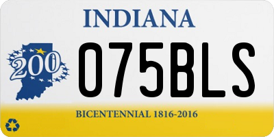 IN license plate 075BLS