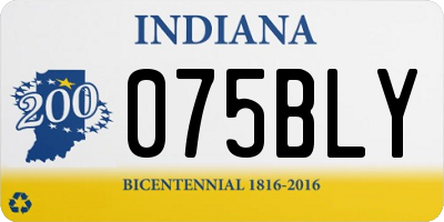IN license plate 075BLY