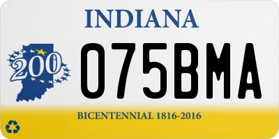 IN license plate 075BMA