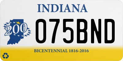 IN license plate 075BND