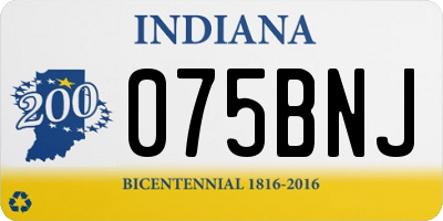 IN license plate 075BNJ