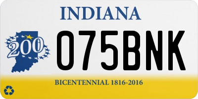 IN license plate 075BNK