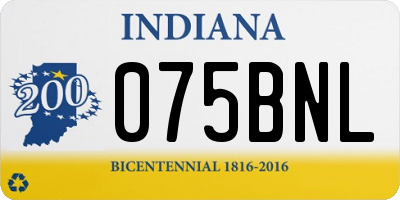 IN license plate 075BNL