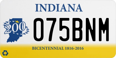 IN license plate 075BNM