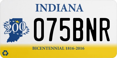 IN license plate 075BNR