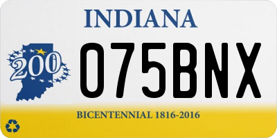 IN license plate 075BNX