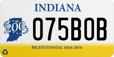IN license plate 075BOB