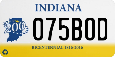 IN license plate 075BOD