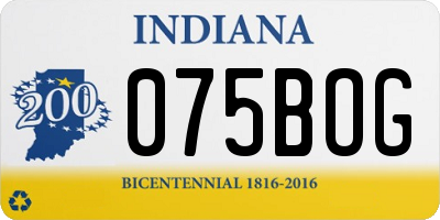IN license plate 075BOG