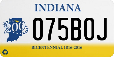 IN license plate 075BOJ