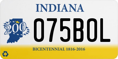 IN license plate 075BOL