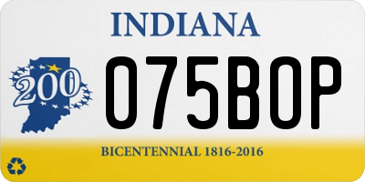 IN license plate 075BOP