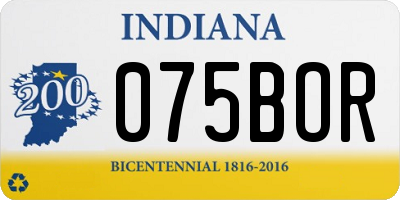 IN license plate 075BOR