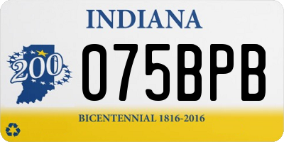 IN license plate 075BPB
