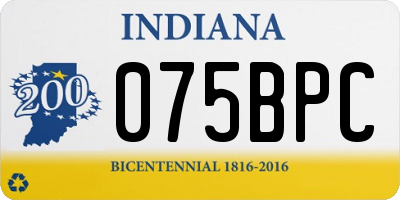 IN license plate 075BPC