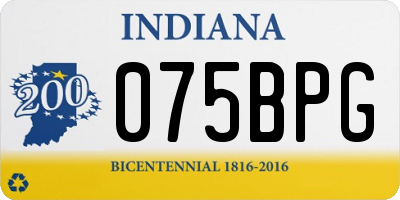 IN license plate 075BPG