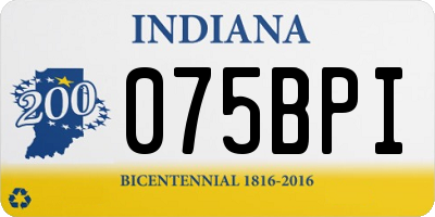 IN license plate 075BPI