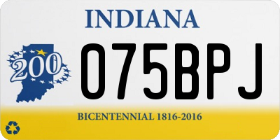 IN license plate 075BPJ