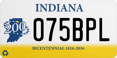 IN license plate 075BPL