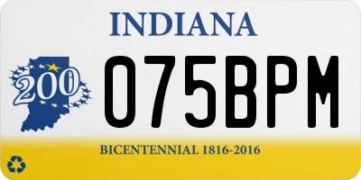 IN license plate 075BPM