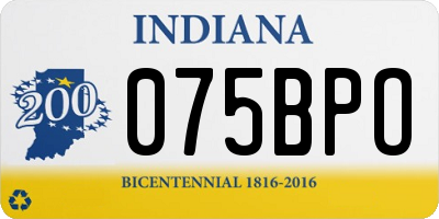 IN license plate 075BPO