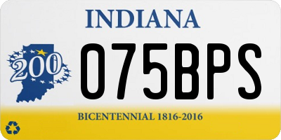 IN license plate 075BPS