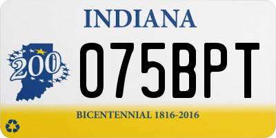 IN license plate 075BPT