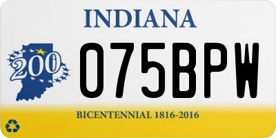 IN license plate 075BPW