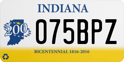 IN license plate 075BPZ